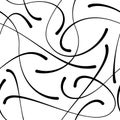 Blob doodle curves vector seamless pattern,