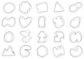 Abstract doodle line artwork of drawing illustration badge icon set. Minimal style of space for texting background.