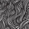 Abstract doodle monochrome seamless pattern background