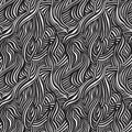 Abstract doodle monochrome seamless pattern background