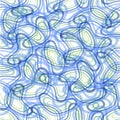 Abstract doodle patterns in blue and green