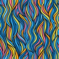 Abstract doodle wave seamless pattern.