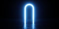 Abstract door in the form of luminous lines. Portal of light with an arch. 3d rendering