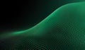 Abstract dot green wave pattern screen gradient background, technology and science Royalty Free Stock Photo