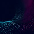 Abstract dots forming a wave pattern with color gradient effect Royalty Free Stock Photo