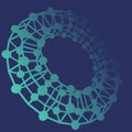 Abstract dots lines connected to torus green . Royalty Free Stock Photo