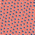 Blue animal skin spots on red background