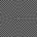 Abstract dotted background in circlular arrangement. Simple vector background pattern of white dots on black background