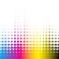 abstract dotted cmyk color background in halftone style Royalty Free Stock Photo