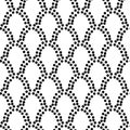 Abstract dotted fish scale geometric seamless pattern. Royalty Free Stock Photo