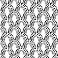 Abstract dotted fish scale geometric seamless vector pattern. Royalty Free Stock Photo
