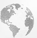 Abstract dotted globe earth. Vector illustration Royalty Free Stock Photo