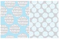 Abstract Dotted Seamless Vector Patterns Set. Irregular Print with Dots and Loops. Royalty Free Stock Photo