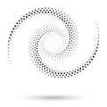 Abstract dotted vector background. Halftone effect. Spiral dotted background or icon. Yin and yang style Royalty Free Stock Photo