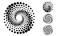Abstract dotted vector background. Halftone effect. Spiral dotted background or icon. Yin and yang style