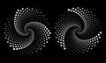 Abstract dotted vector background. Halftone effect. Spiral dotted background or icon. Yin and yang style Royalty Free Stock Photo