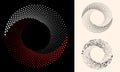 Abstract dotted vector background. Halftone effect. Spiral dotted background or icon. Yin and yang style Royalty Free Stock Photo