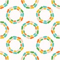 Abstract dotty retro circles. Vector pattern seamless background. Hand drawn textured style. Polka dot stripes graphic Royalty Free Stock Photo