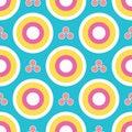 Abstract dotty target circles. Vector pattern seamless background. Hand drawn textured style. Polka dot stripes graphic