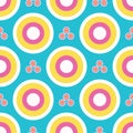 Abstract dotty target circles. Vector pattern seamless background. Hand drawn textured style. Polka dot stripes graphic Royalty Free Stock Photo