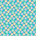 Abstract dotty target circles. Vector pattern seamless background. Hand drawn textured style. Polka dot tossed graphic
