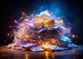 Abstract Double Exposure Email Overload A Visual Metaphor for the Modern Inbox and Information Overload