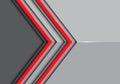 Abstract double red line arrow on gray glossy design modern futuristic background vector