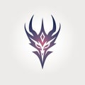 Abstract Dragon Head Logo: Dark Violet And Light Navy Tribal Abstraction