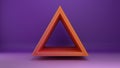 An abstract, dramatic, modern high -quality 3D Rendering graphic design element that leads to the back of the triangle of orange Royalty Free Stock Photo