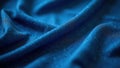 Abstract draped cobalt blue fabric texture a close-up view of soft, luxurious material with subtle shimmer. Generative AI Royalty Free Stock Photo