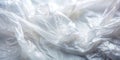 Abstract draped white plastic film texture a close-up study of subtle light and shadow. Generative AI Royalty Free Stock Photo