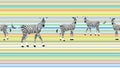 Abstract draw herd zebras in the savannah colorful