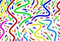 Abstract draw lines colorful asymmetric on white background