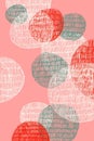 Abstract drawing of overlaid circles on pink background Royalty Free Stock Photo