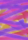 Abstract drawn background with brushstrokes in blue, pink and violet colors. Royalty Free Stock Photo