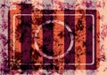 Abstract drawn grunge background with retro photo camera in brown, red colors. Royalty Free Stock Photo