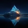 Abstract and Dreamlike Image of Colorful Prism Iceberg in Minimalist Style