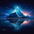 Abstract and Dreamlike Image of Colorful Prism Iceberg in Minimalist Style