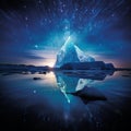 Abstract and Dreamlike Image of Colorful Prism Iceberg in Minimalist Style