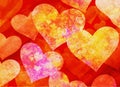 Abstract dreamy hearts background