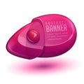 Abstract Dribble Shiny Glass Banner Red With Button Order Now