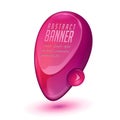 Abstract Dribble Shiny Glass Banner Red With Button Order Now. Map Pointer.