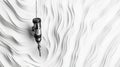 Precision Drill Bit Suspended Over Abstract White Wave Pattern Background Royalty Free Stock Photo