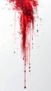 Abstract Drip Art with Red Splatter on White Background Vertical Orientation Royalty Free Stock Photo