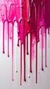Abstract Drip Painting with Shades of Pink and White on White Backdrop Royalty Free Stock Photo