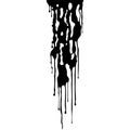 Abstract Dripping Paint. Black ink flows down in long streams and drops. Flowing black liquid. Droplets. Dirty grunge