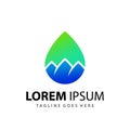 Abstract Drop Mountain Company Logo Design Template Vector Premium