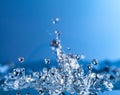 Abstract drop water splash on blue background Royalty Free Stock Photo