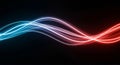 Abstract dual color light wave with smooth crossing motion on dark background Royalty Free Stock Photo