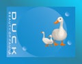 Abstract duck animal background design vector